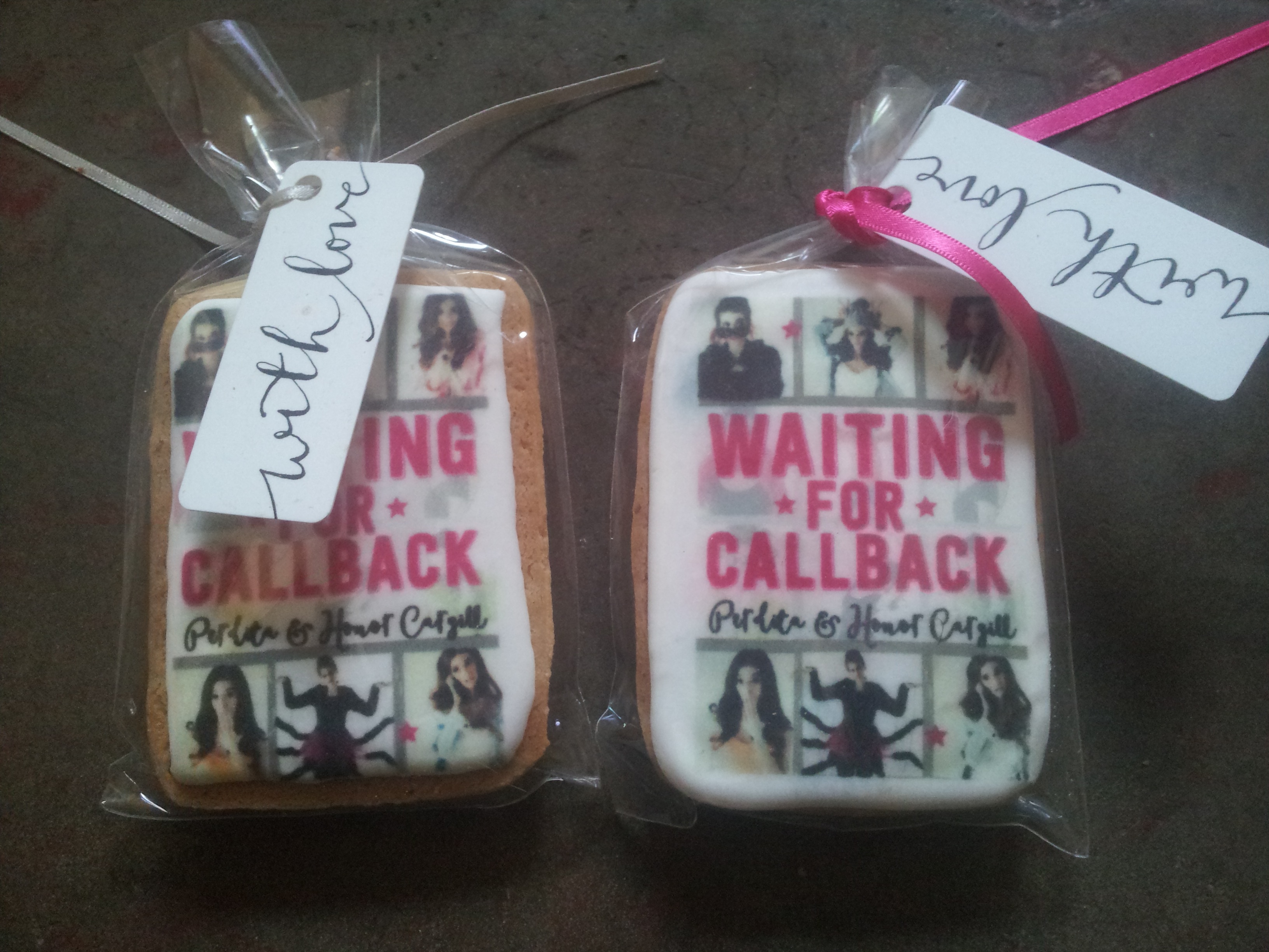 Iced cookies at the book launch of Honor & Perdita Cargill's Waiting for Callback.